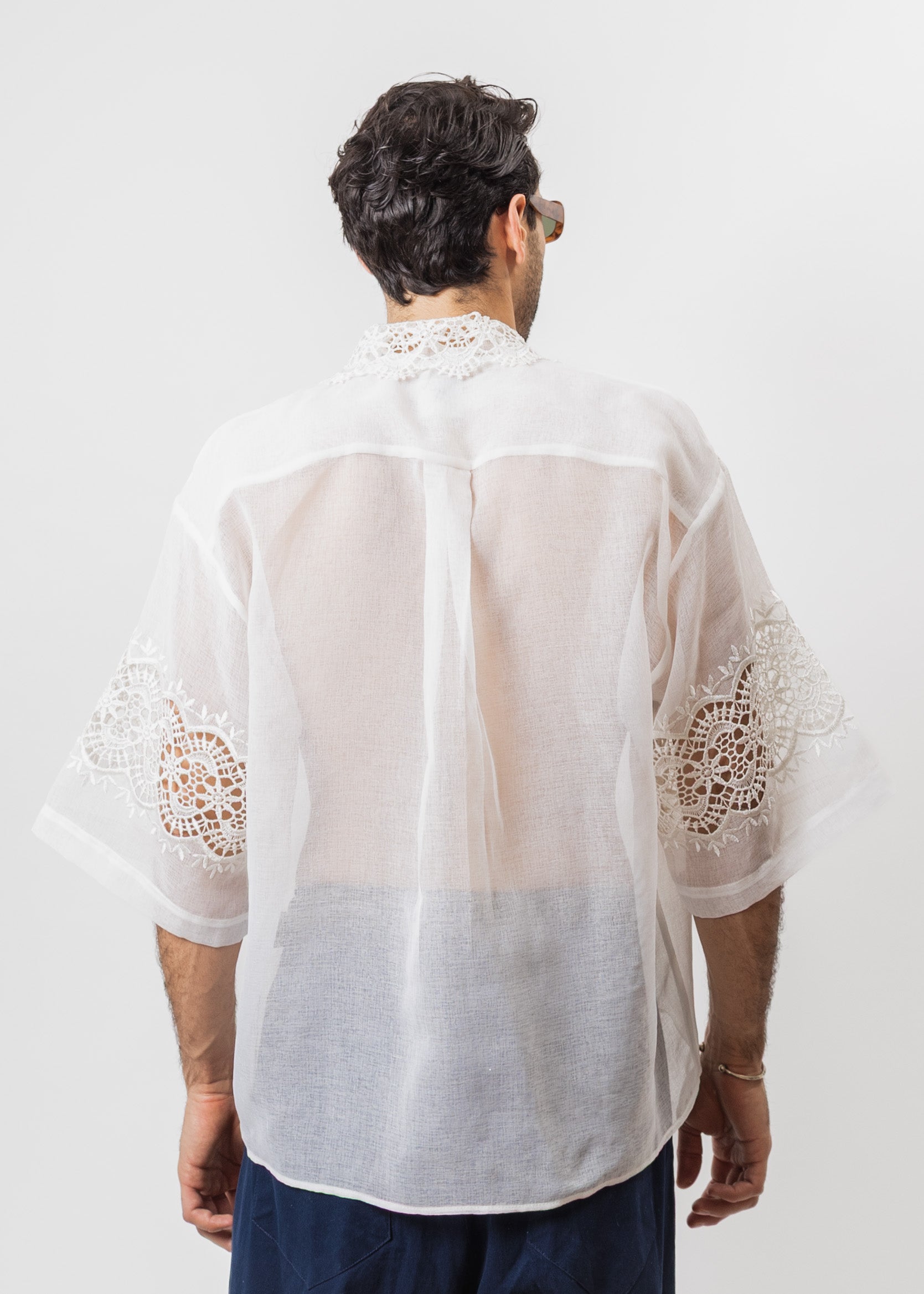 CAMISA MACRAME  Lino 100%