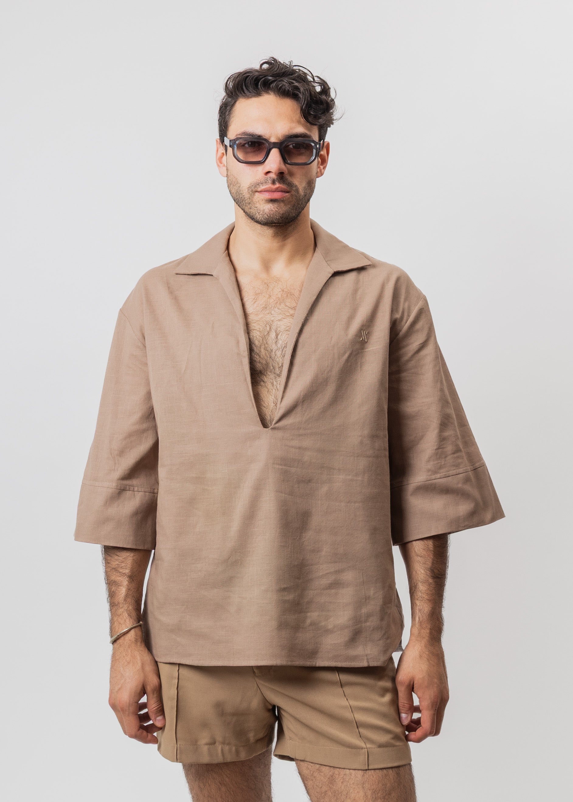 CAMISA SIN BOTONES 100% LINO