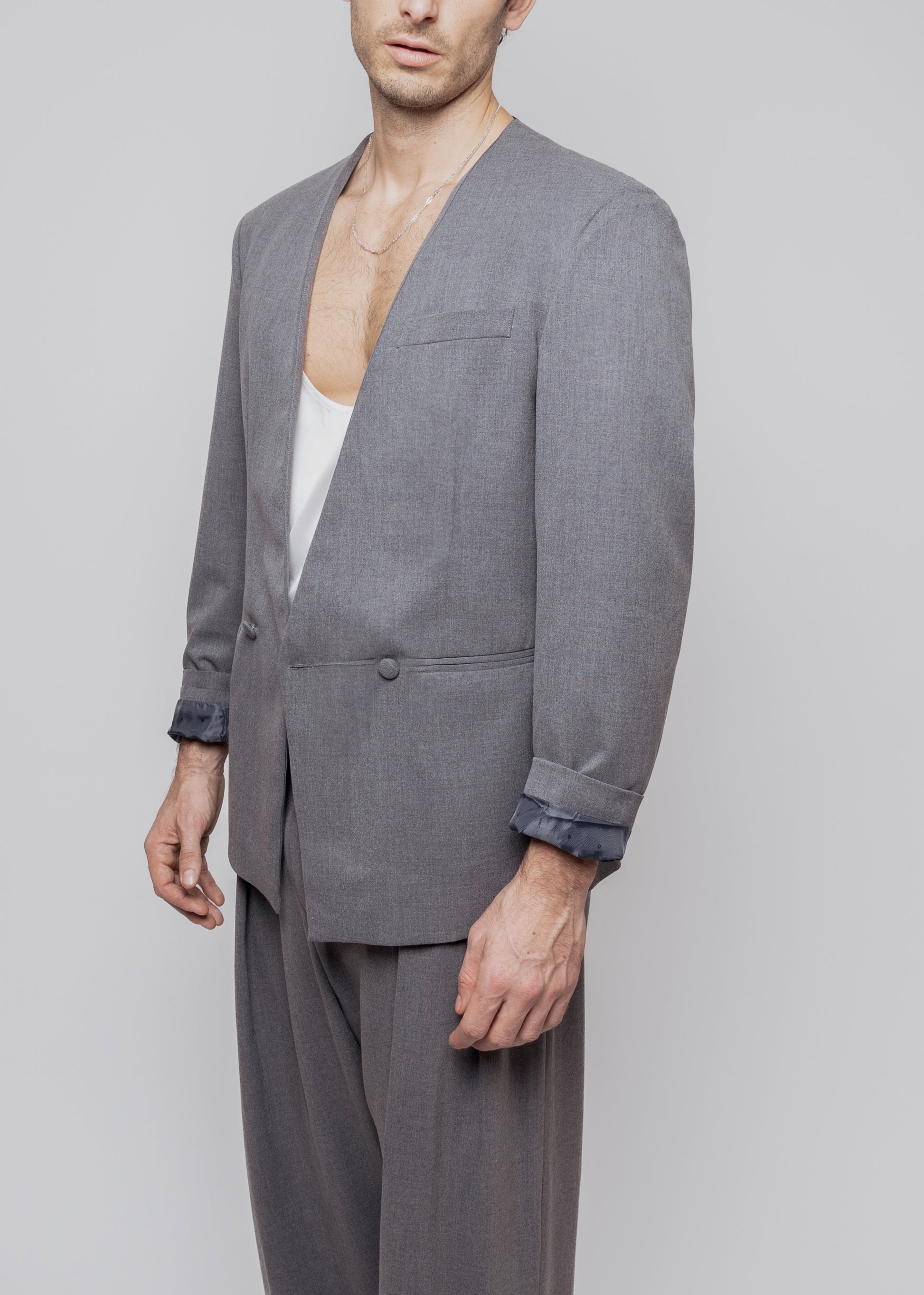 Blazer Gris Oxford Porte