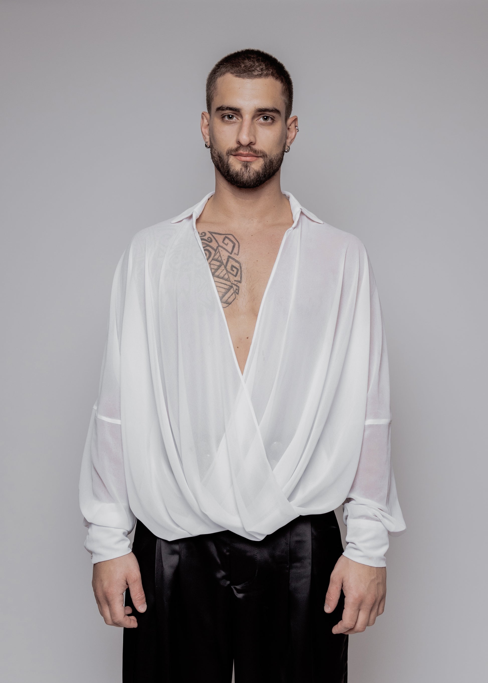 Valentino Chiffon Shirt White