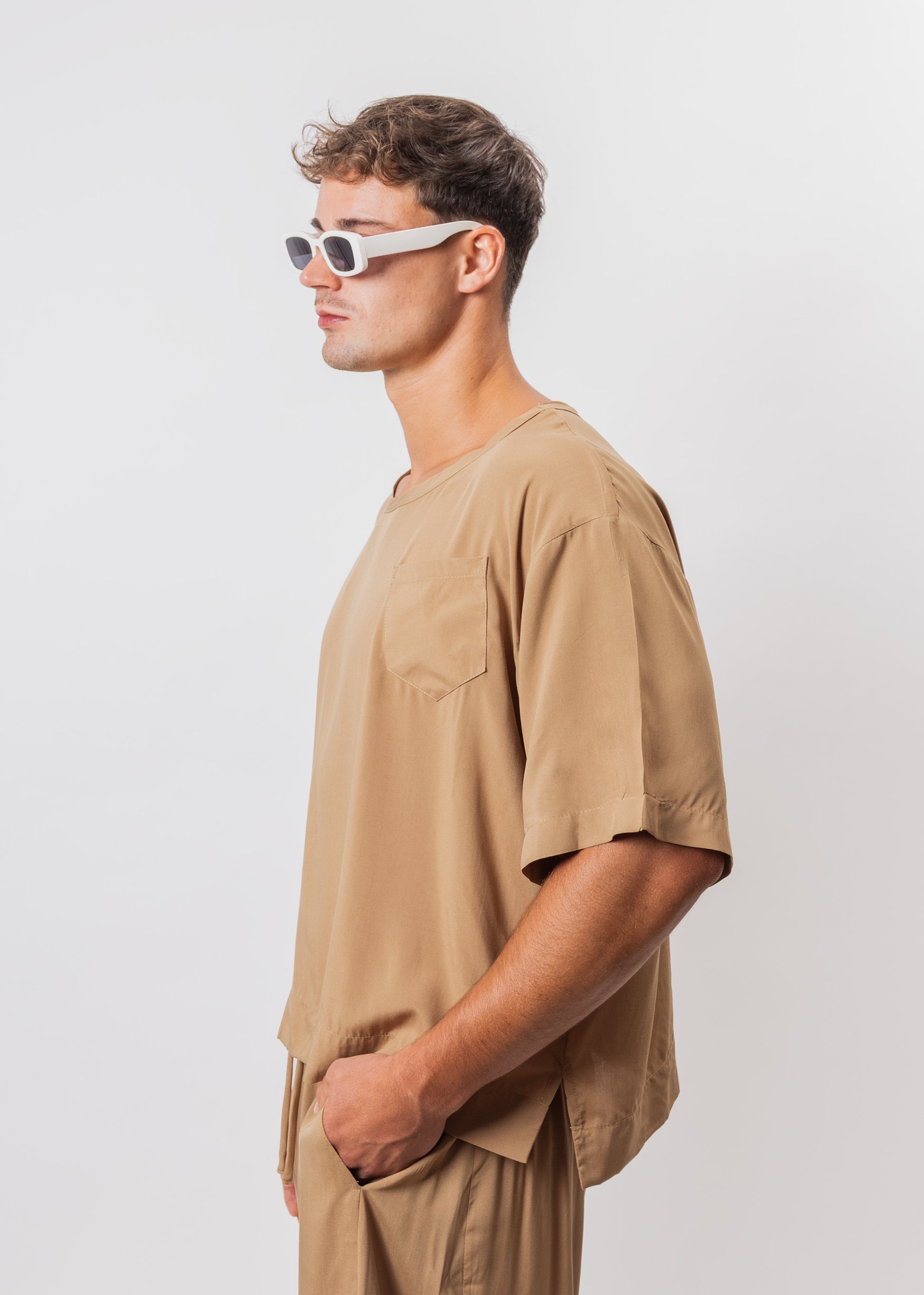 SET SHORT COLOR CAMELLO POPLIN