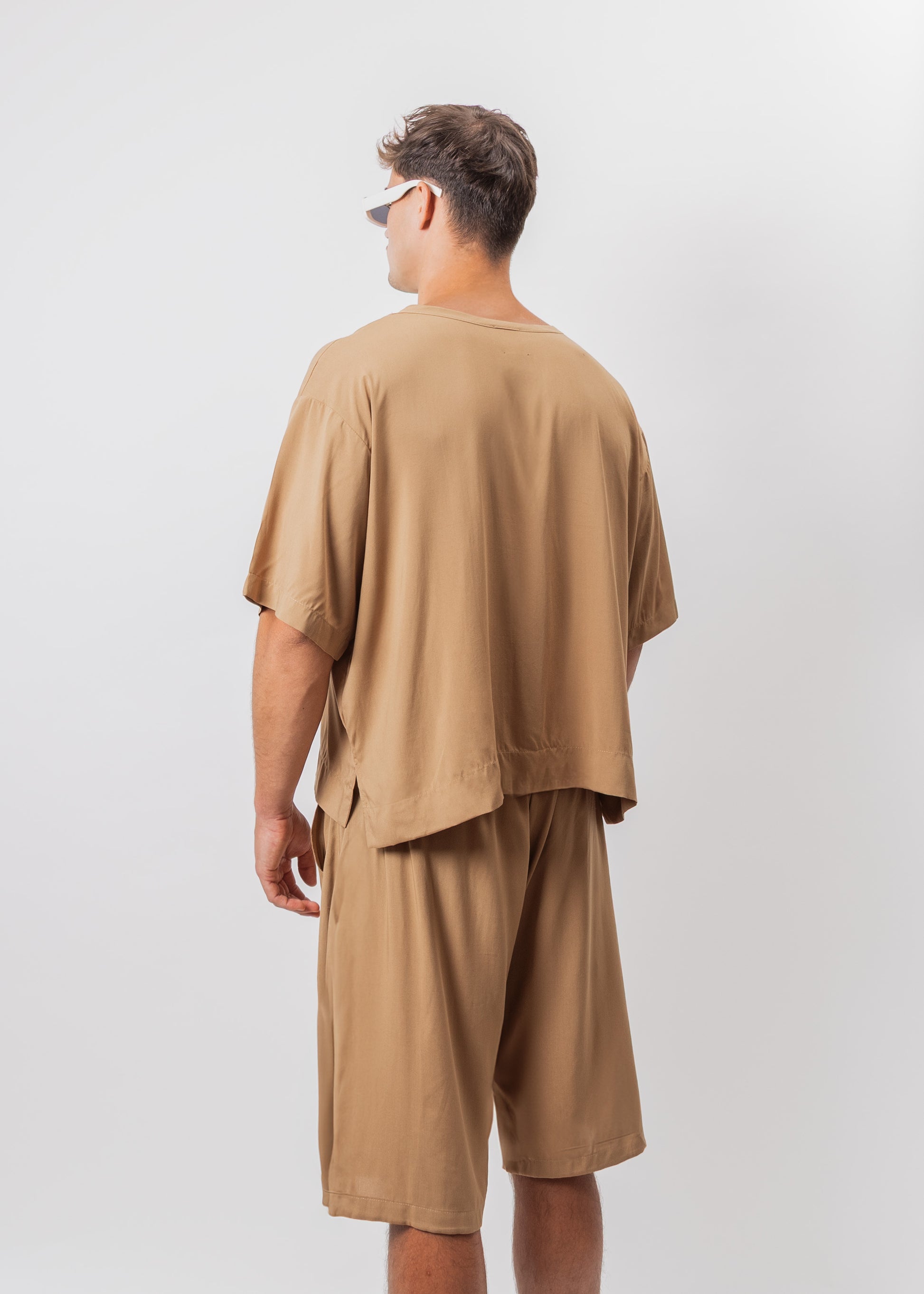 SET SHORT COLOR CAMELLO POPLIN
