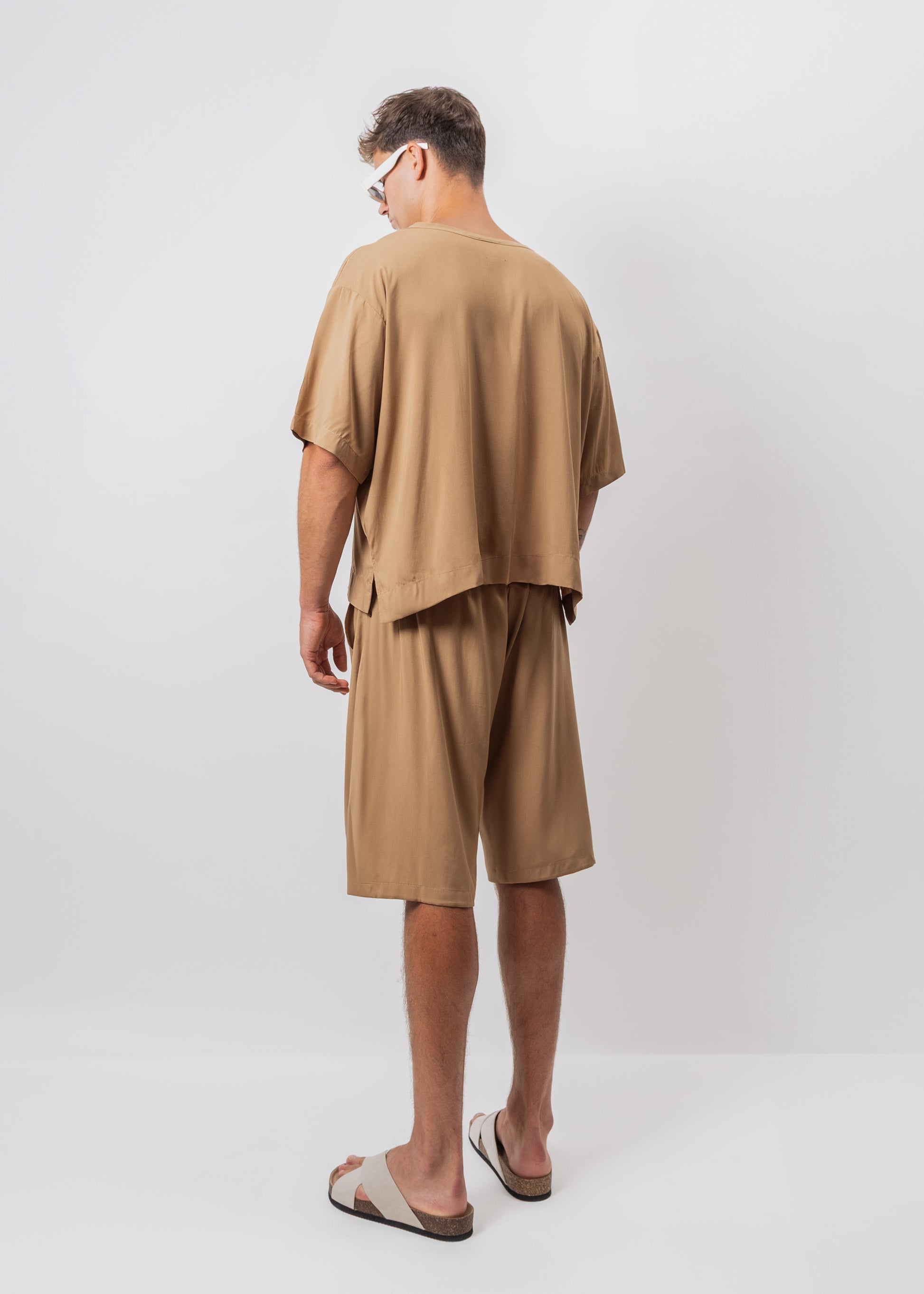 SET SHORT COLOR CAMELLO POPLIN