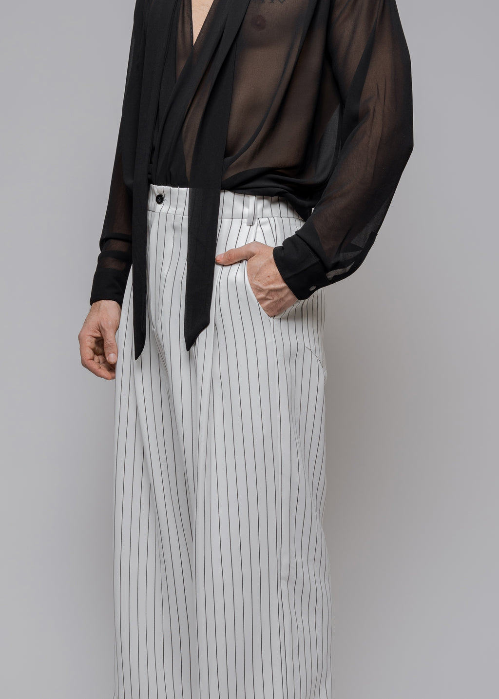 Cholo Stripes Pants White