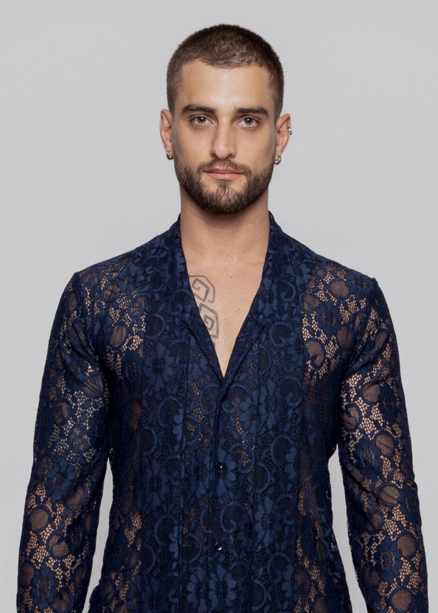 Night Lace Shirt Navy