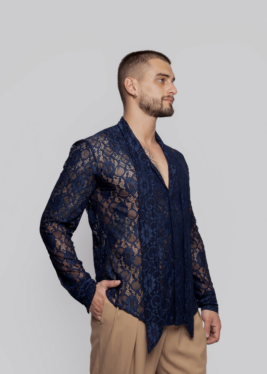 Night Lace Shirt Navy