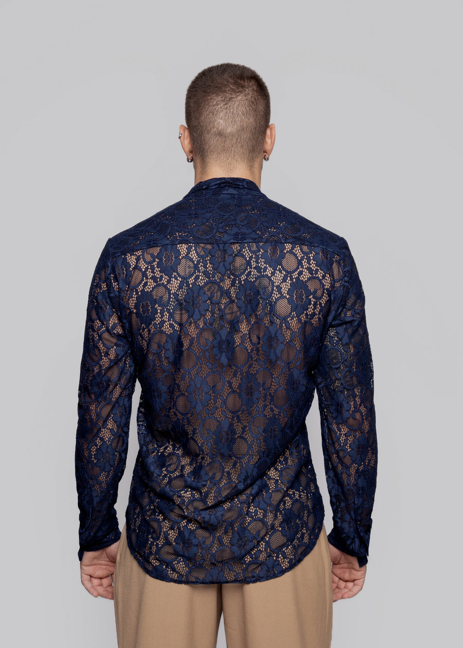 Night Lace Shirt Navy