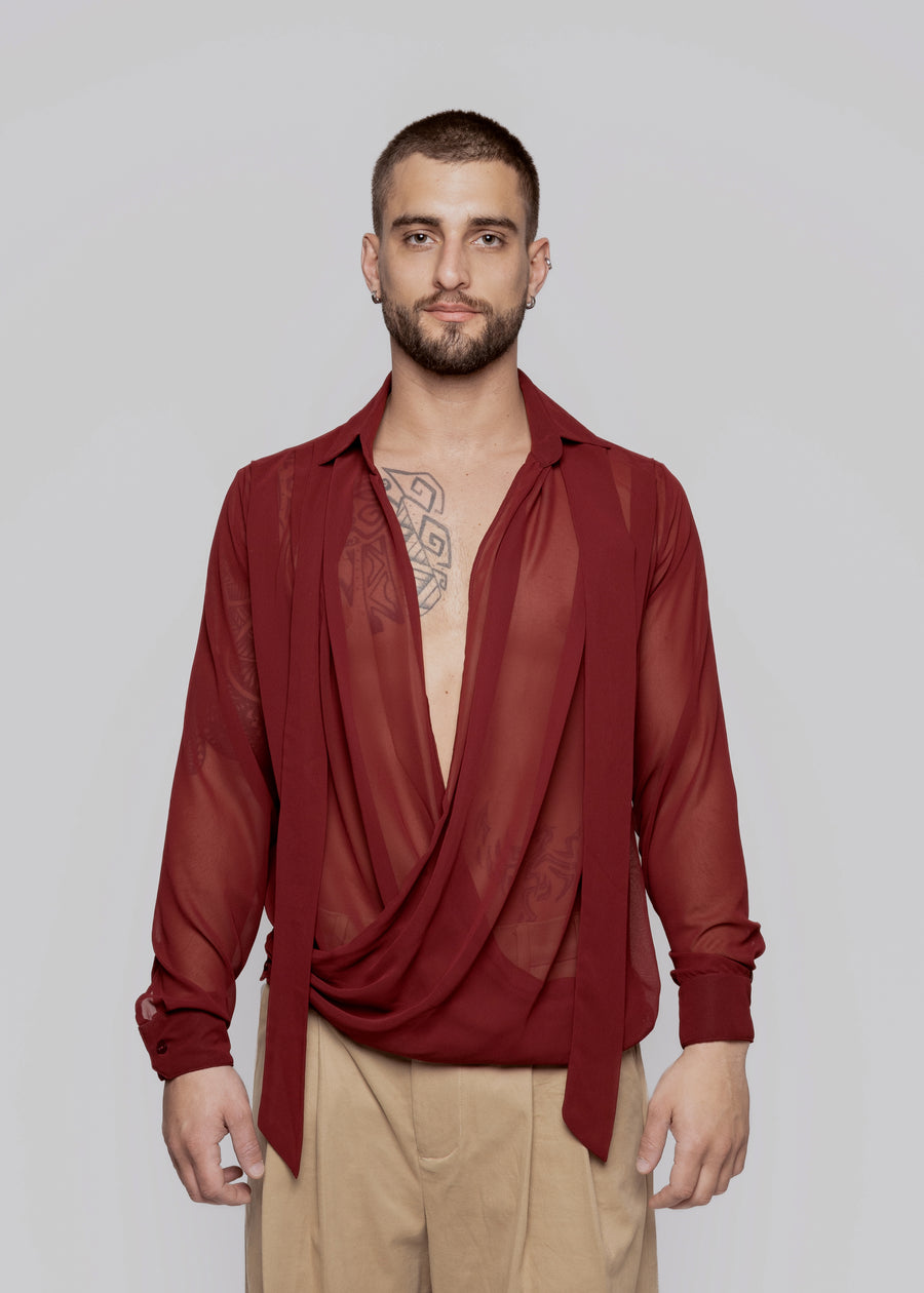 Drappeggio Shirt Vino