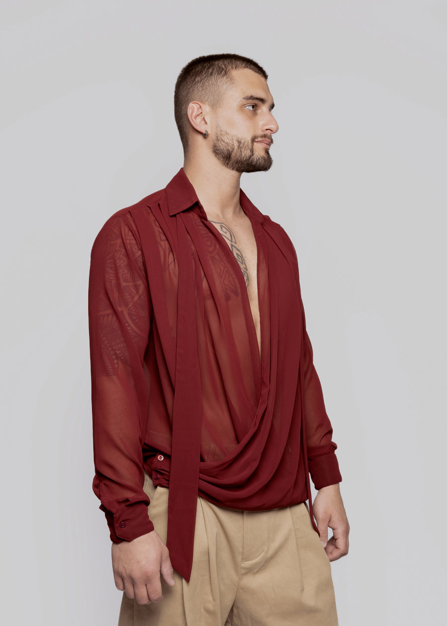 Drappeggio Shirt Vino