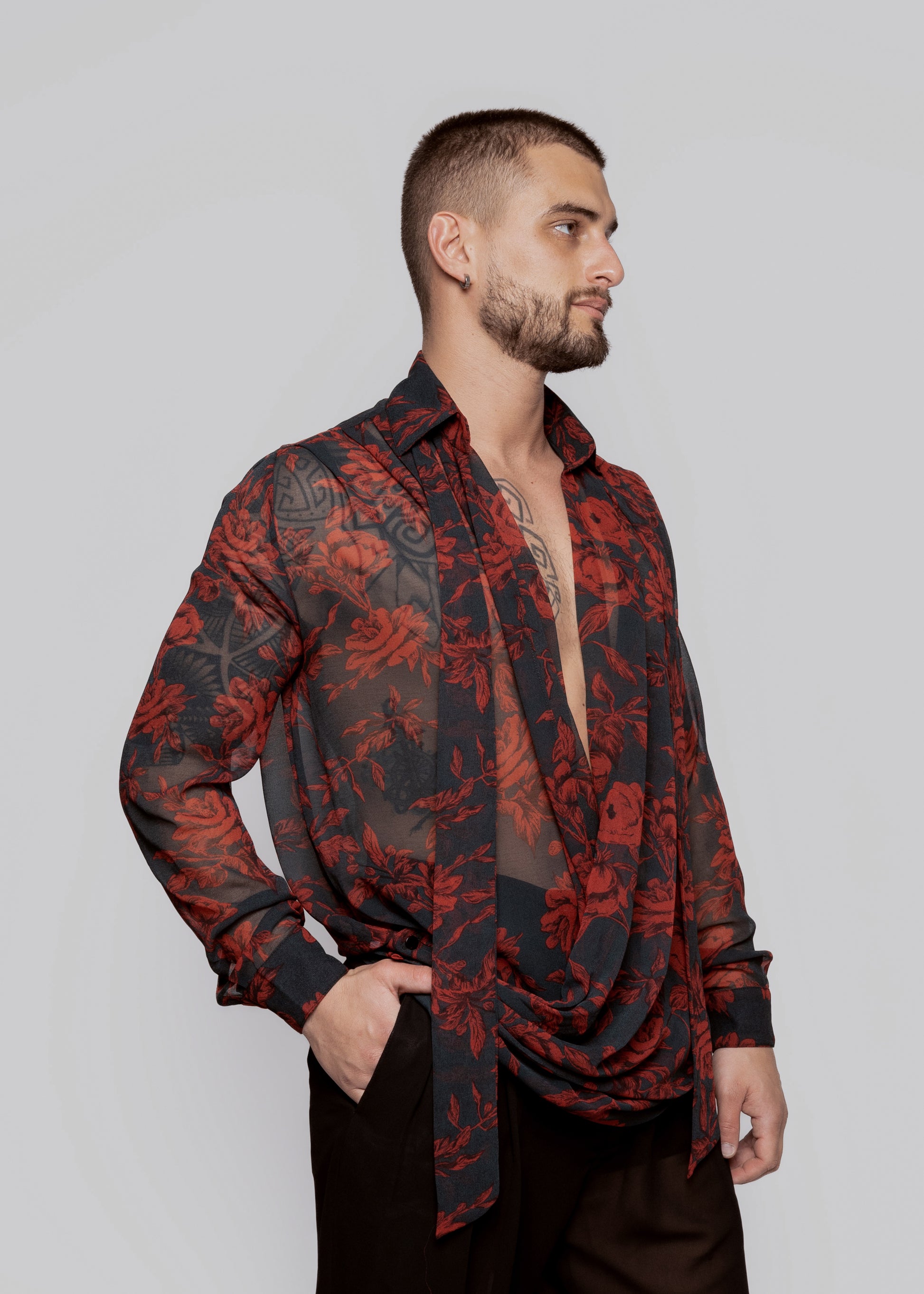 Drappeggio Floral Shirt