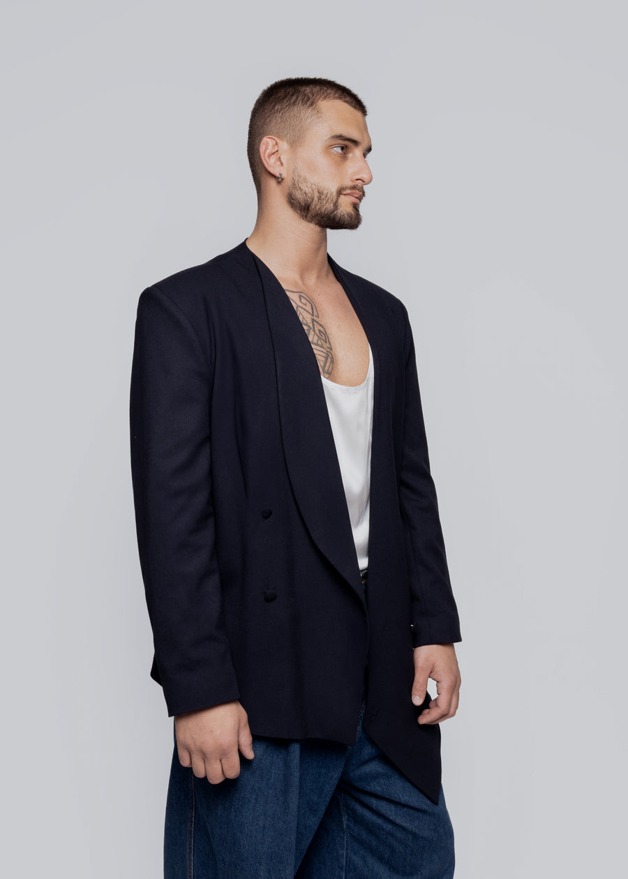 Asimetric Blazer Navy