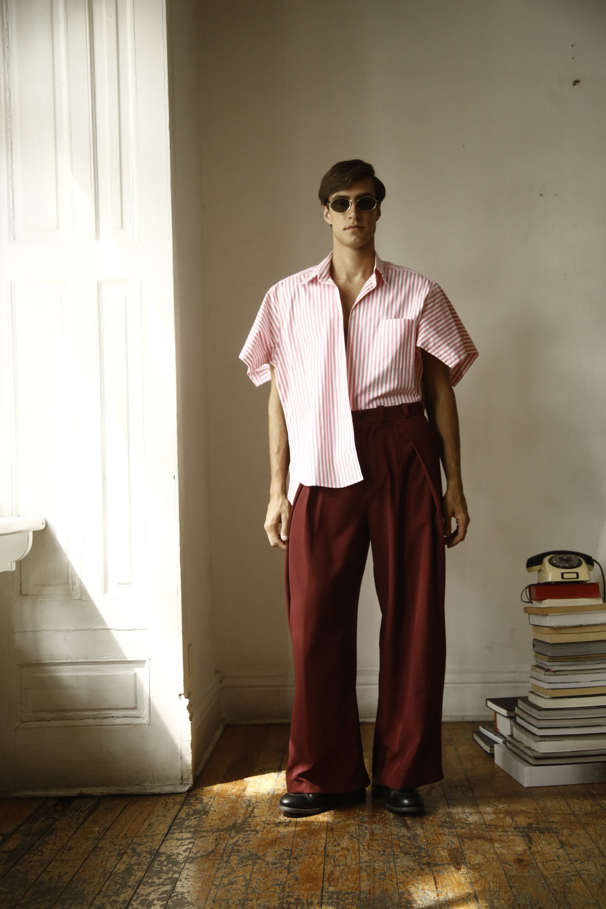 CAMISA STRIPES ROSA GARCON