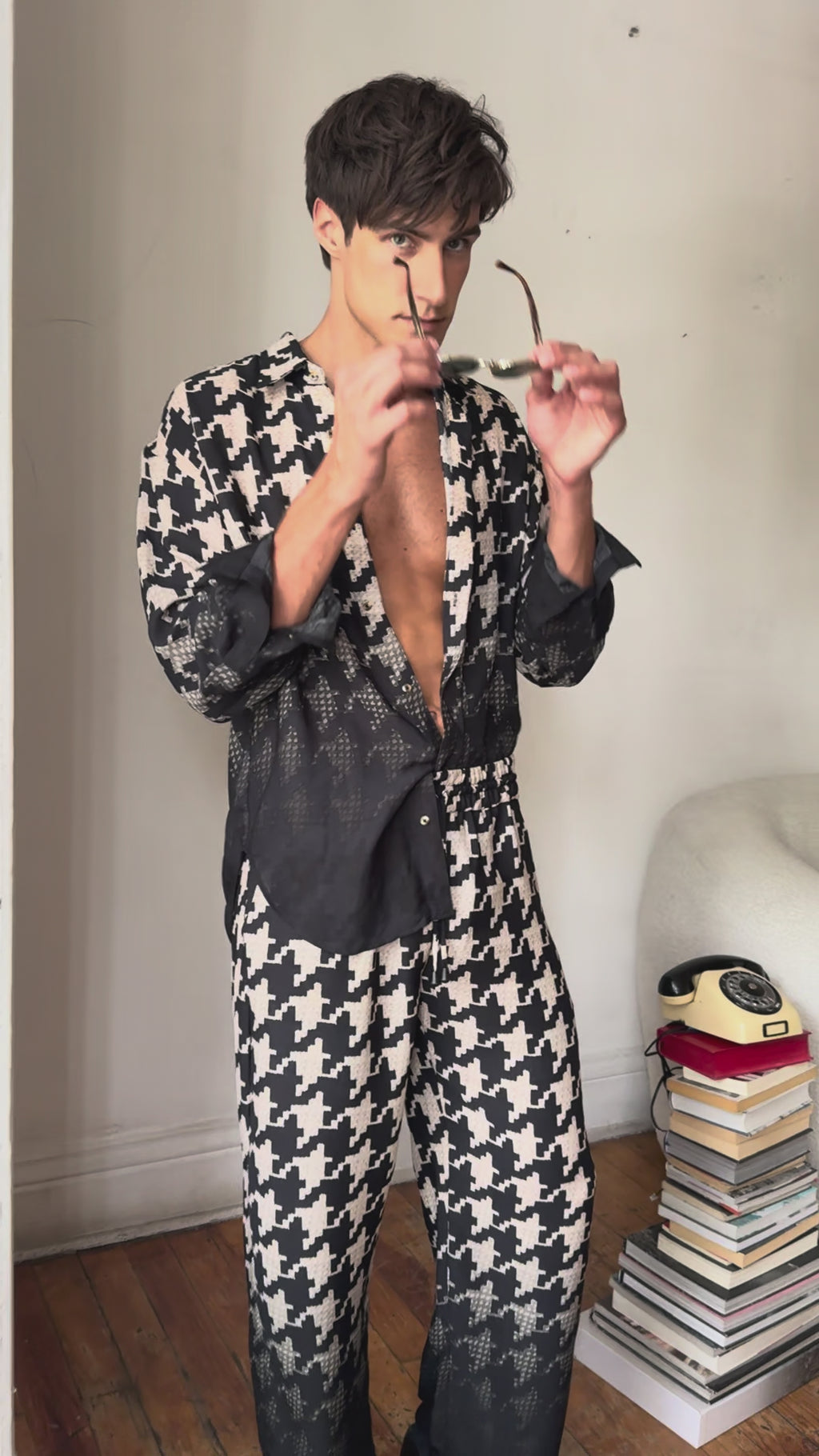 SET PATA DE GALLO CON PANTALÓN