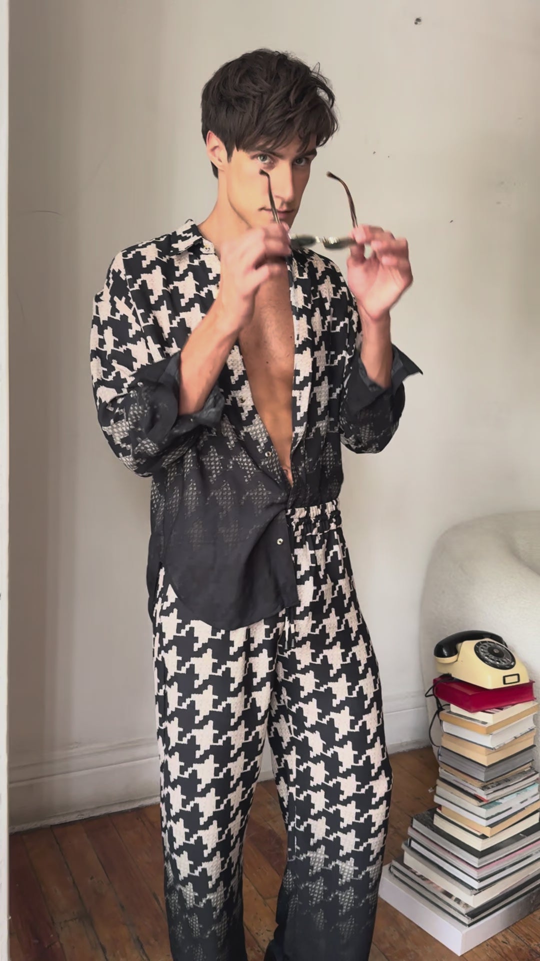SET PATA DE GALLO CON PANTALÓN