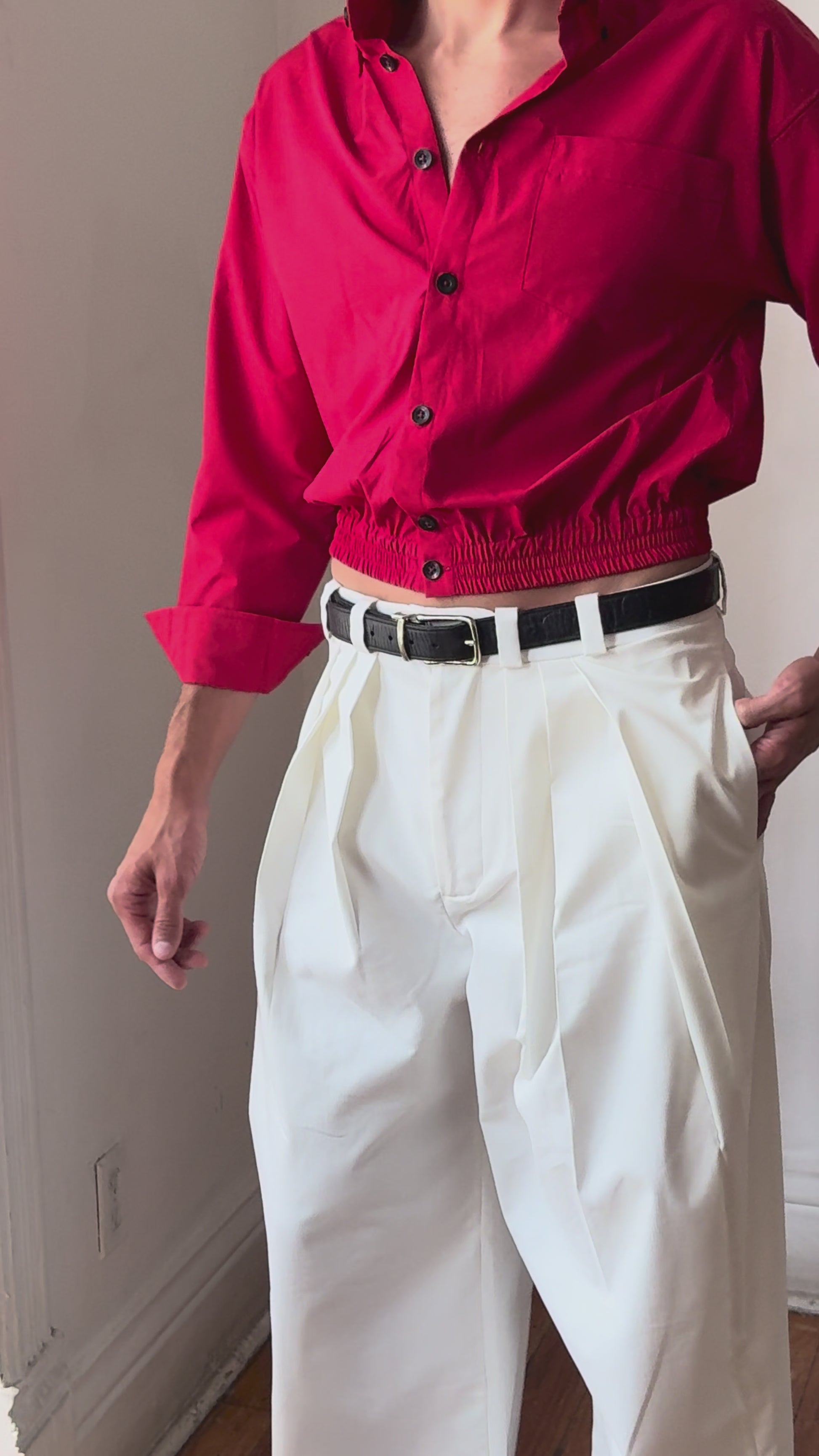 CAMISA ROJA DE RESORTE