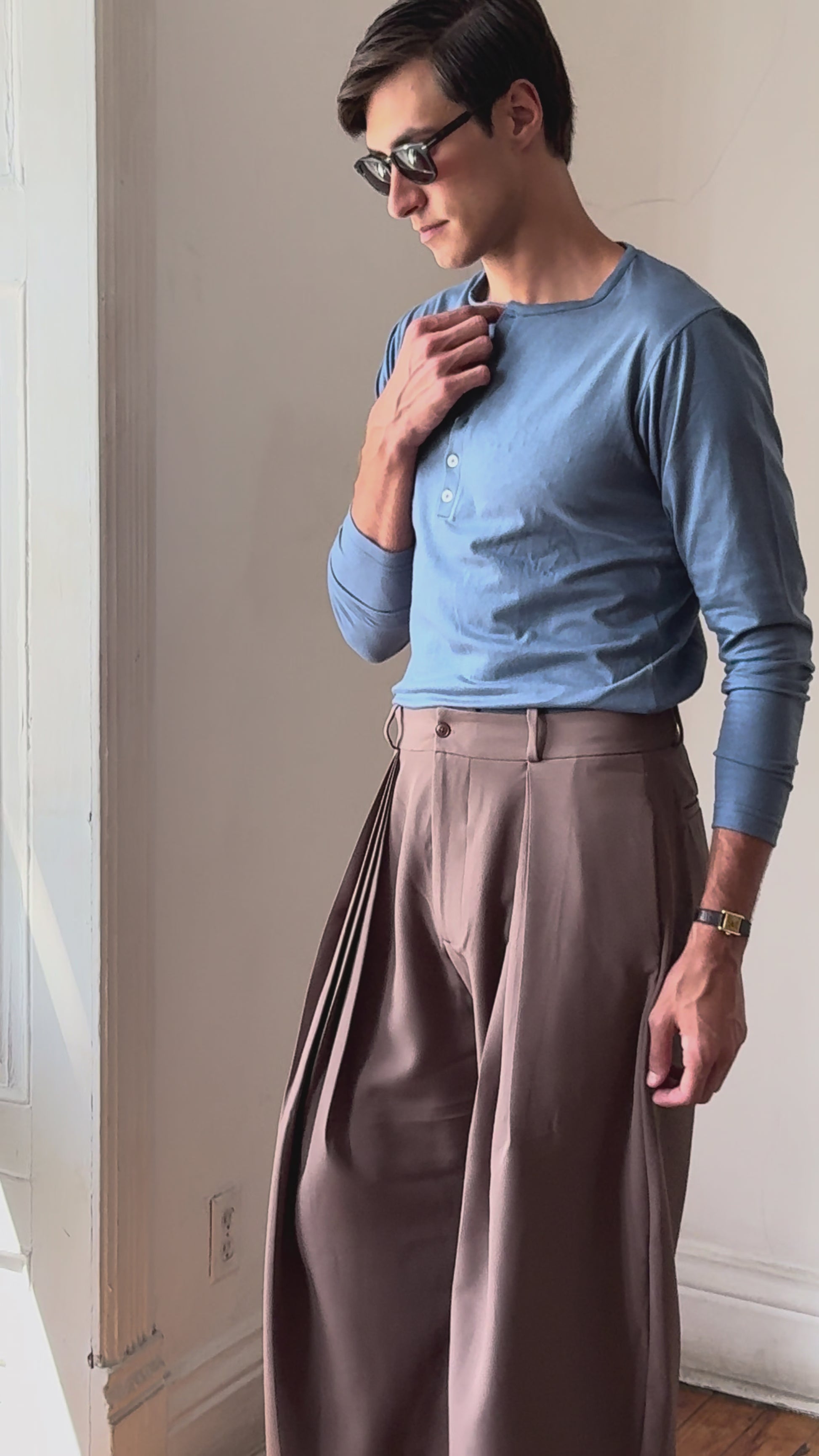 PANTALÓN COLOR LODO MAUVE