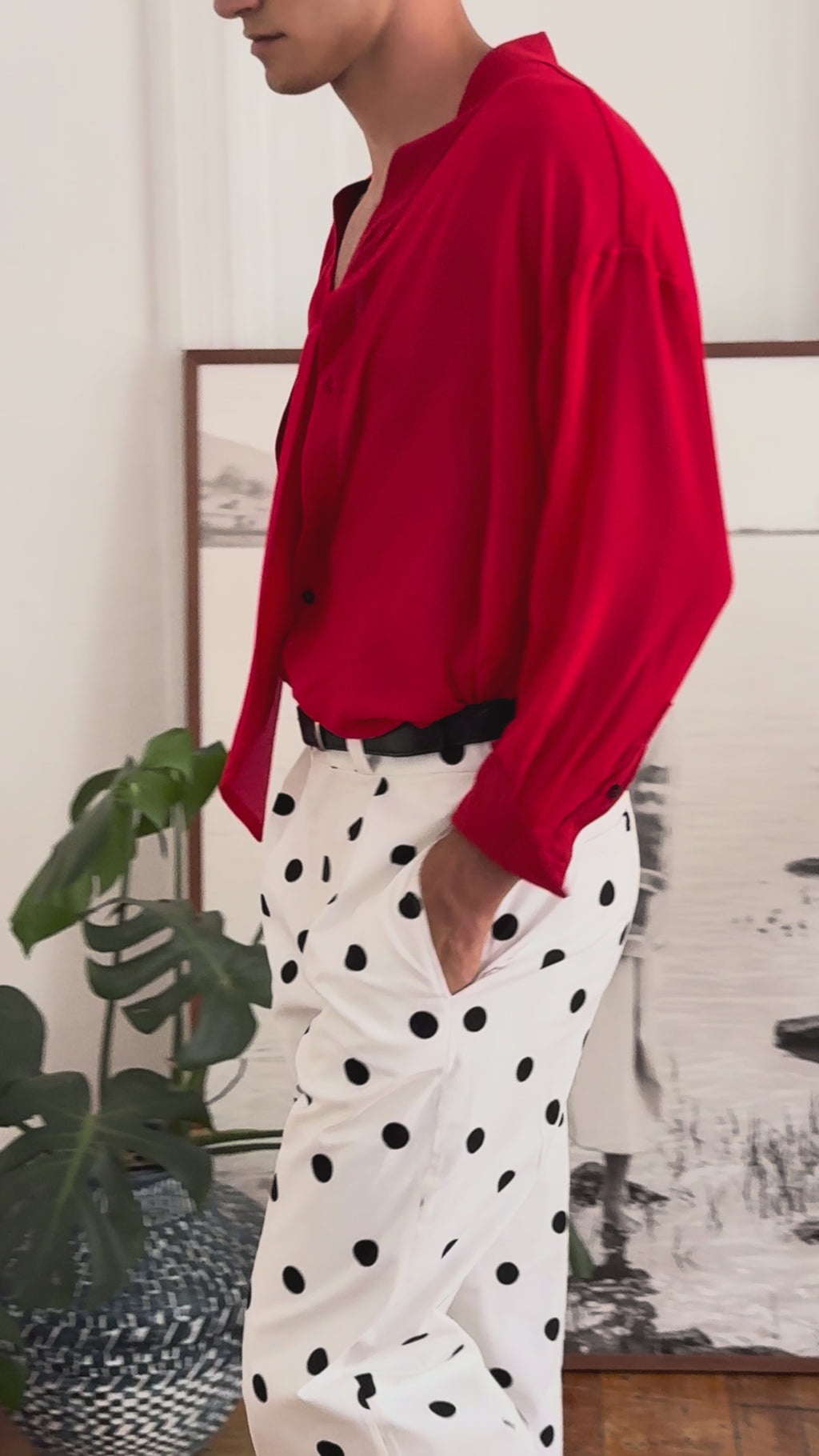 CAMISA CORBATÍN GASA ROJA