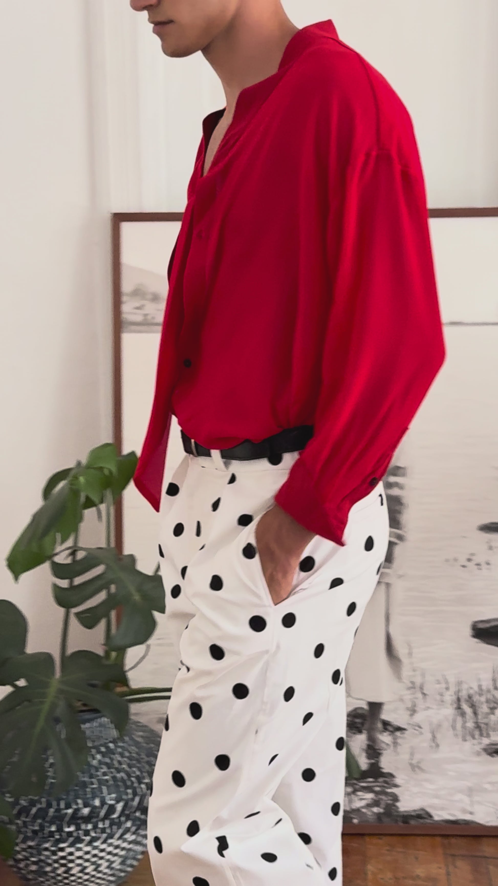 CAMISA CORBATÍN GASA ROJA